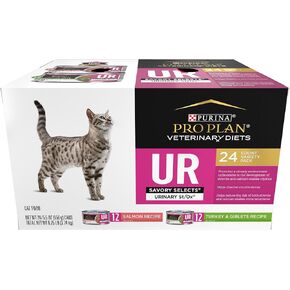 Purina Pro Plan Veterinary Diets UR Urinary St/Ox Savory Selects Wet Cat Food Variety Pack - (Pack of 24) 5.5 oz. Cans