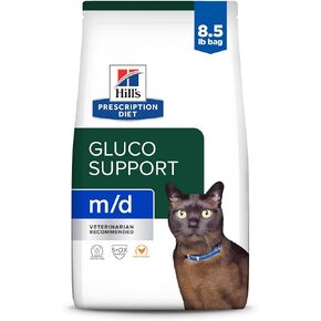Hill's Prescription Diet m/d GlucoSupport Chicken Flavor Dry Cat Food, Veterinary Diet, 4 lb. Bag