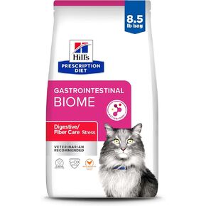 Hill's Prescription Diet Gastrointestinal Biome Digestive/Fiber Care with Chicken Dry Cat Food, Veterinary Diet, 8.5 lb. Bag