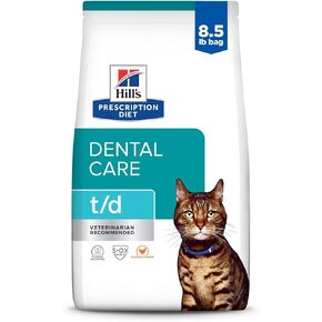 Hill's Prescription Diet t/d Dental Care Chicken Flavor Dry Cat Food, Veterinary Diet, 4 lb. Bag