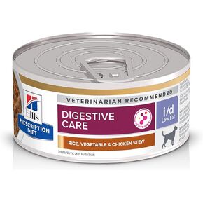 Hill's Prescription Diet i/d Low Fat Digestive Care Rice, Vegetable & Chicken Stew Wet Dog Food, Veterinary Diet, 12.5 Ounce Cans (Pack of 12)