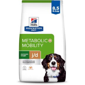 Hill's Prescription Diet Metabolic + Mobility, Weight + j/d Joint Care Chicken Flavor Dry Dog Food, Veterinary Diet, 24 lb. Bag