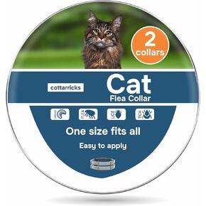 Flea and Tick Prevention for Cats - Collar - 2 Count - Adjustable