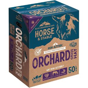 Blue Mountain Hay High-Altitude Timothy Hay, 50lb Easy Flake Box - Balanced Nutrition & High Fiber for Healthy Digestion and Weight - Ideal for Horses, Goats, Rabbits, Guinea Pigs & Other Small Pets