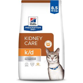 Hill's Prescription Diet k/d Kidney Care with Chicken Dry Cat Food+, Veterinary Diet, 4 lb. Bag