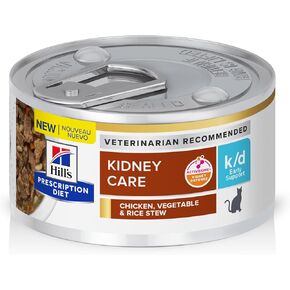 Hill's Prescription Diet k/d Kidney Care Chicken & Vegetable Stew Wet Cat Food, Veterinary Diet, 2.9 oz. Cans, 24-Pack