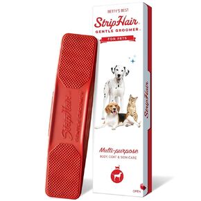 Striphair Gentle Groomer-أصلي للكلاب الحيوانات الأليفة 6 في 1 سفك التخفيف (Red Red)