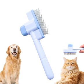 Cat comb للشعر الطويل والقصير ، فرشاة cat deseshedding مع زر التنظيف الذاتي بنقرة واحدة ، مزيل الشعر للحيوانات الأليفة للقطط الداخلية ، أداة للاستمالة الوظيفية للكلب الصغير الأرنب (الوردي)