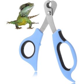 Bearded Dragon Nail Clippers, Stainless Steel Blue Toe Clippers for Small Reptiles Safe Efficient Grooming Pet Tool with Precise Angled Edges for Bearded Dragon Cat Puppy Enthusiasts