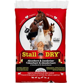 Stall Dry Absorbent & Deodorizer, 25lbs - Use for Stalls, Pens & Small Animal Spaces - Eliminates Ammonia, Enhances Hygiene, Fresher Drier Environment