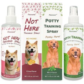 Pet Not Here and Potty Training Aid, Essential Potty Spray for Puppies - Dog Spray to Prevent Peeing and Pooping, 3.38 fl.oz kit