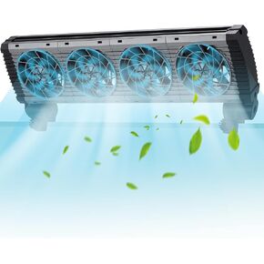 BAOSHISHAN Aquarium Chiller Fan, Powerful Fish Tank Cooling Fan with Adjustable 5 Speed Controller 5 Timer Setting, 180° Rotation Aquarium Cooler Fan Quiet for Tank Home Office