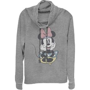 Disney Classic Mickey Minnie Sit Women's Cowl Neck Long Sleeve Knit Top in Saudi Arabia