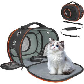 TSA Approved Airline Cat Carrier for Cats & Small Pets up to 15 lbs - 17" x 12.5" x 9" | Portable & Removable - New 2025 for Travel, Car & Vet Visits