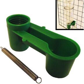 4 Pack of Green Soda Pop Water Bottle Bird Drinker Cup & Spring Quail Dove Chicken Pigeon