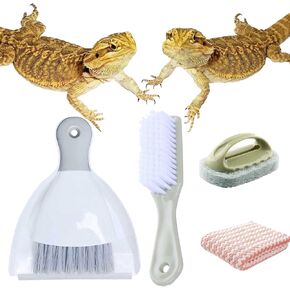 Reptile Tank Cleaning Kit, Bearded Dragon & Lizard Accessories, Compact Glass Terrarium Cleaning Kit