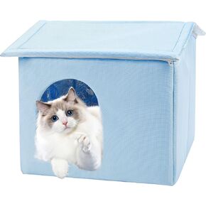 PatiencET Cat Cooling House, Foldable Cooling Outdoor Cat House Weatherproof, Insulated Air Conditioned Cat Dog House for Indoor Outdoor Cats, Feral Cat House for Summer with Reusable Ice Pack