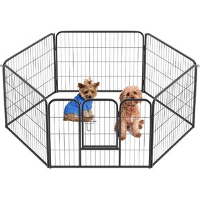BestPet Dog Playpen Indoor 40 inch 16 Panels Metal Dog Pen Pet Dog Fence Outdoor Exercise Pen with Doors,Pet Puppy Playpen for RV Camping Yard, Black