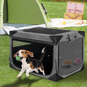 Dog Crate 30x21x21 inch للكلاب الكبيرة أو المتوسطة ، تصميم محمول وقابل للطي مثالي للسفر أو الاستخدام المنزلي ، بيت الكلب مع 3 أبواب