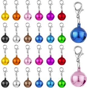 24 Pcs Pet Bells For Dog Cat Collar, Colorful Bell With Lobster Clasp, Cat Bells For Collar Animal Pendant Accessories for Pet Training Diy Crafts Festival Party Decoration