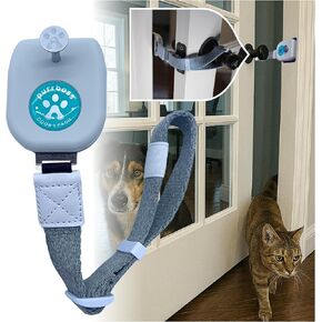 Door Leash – Adjustable Cat Door Latch to Keep Rooms Accessible for Pets, Dog-Proof Pet Gate Alternative for Feeding & Litter Box Areas, Strongest, Portable & No Tools or Adhesives