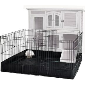GUTINNEEN Rabbit Playpen Bunny Run Extension Pet Playpen Indoor Small Animal Playpen (Playpen Only)