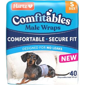 New! Hartz® Comfitables® Disposable Male Dog Wraps with Stretchy Waistband, Small 40Count