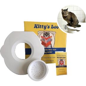Kitty's Loo ™ - مجموعة تدريب مرحاض Cat Superior - مقعد تدريب Cat الأصلي - براءة اختراع - مصنوعة من الولايات المتحدة الأمريكية - محمولة ودائمة