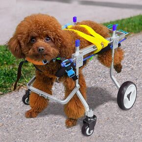 Four-Wheeled Adjustable Dog Wheelchair, Lightweight Mobility Bicycle Trailer for Disabled Pets, Easy to Assemble, Supports Walking and Exercise