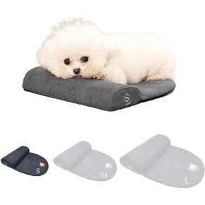 Dog Bolster Pillow for Large Dogs, Benefit for Cervical Vertebra and Neck, Easy to Carry When Traveling, with High Resilience Foam, Machine Washable Cover＆Easy to Clean (Dark Gray, Large)