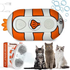 Cat Steam Brush for Shedding – 3-in-1 Grooming Tool with Mist Spray, Anti-Static, USB Rechargeable – One-Click Clean Brush for Cats and Dogs of All Fur Types