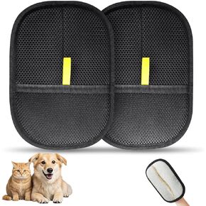 2 Pcs Static Pet Hair Removal Gloves Brush, Reusable Electrostatic Cat Dog Pet Hair Remover Grooming Glove Brush Tool