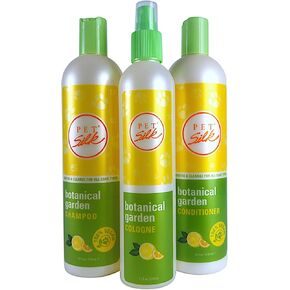 Pet Silk Botanical Garden Shampoo, Conditioner, Cologne Bundle, Infused with Lemon Verbena & Botanical Oils, Cleanse, Condition and Refresh Your Pet's Coat with Ease in an Easy-to-Use Bundle!
