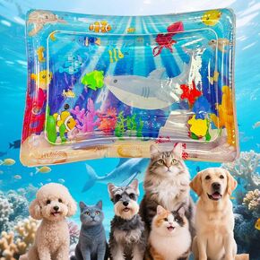 Water Bed for Cats Dog Water Bed,Cat Water Play Mat for Indoor Cats,Ocean Style Thickened to Prevent Cat Paw Punctures