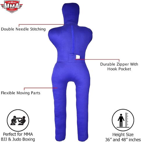 MMA SPORTS MMA Jiu Jitsu Dummies | Grappling Dummy for Adults & Youth | Standing Wrestling Brazilian Unfilled 6 FT Punching Training Dummy Red 6FT / 72 IN in Kuwait