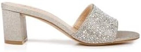 Jewel Badgley Mischka Della Glitter Block Heel Mules in Saudi Arabia