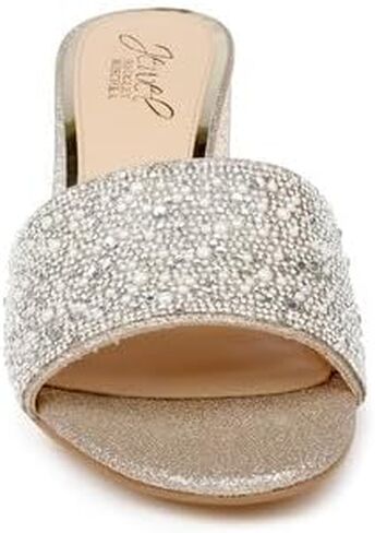 Jewel Badgley Mischka Della Glitter Block Heel Mules in Saudi Arabia