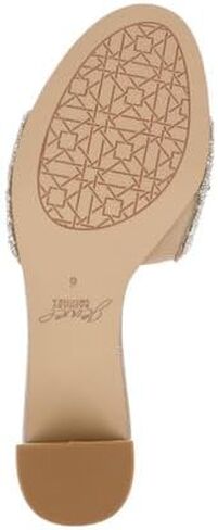 Jewel Badgley Mischka Della Glitter Block Heel Mules in Saudi Arabia