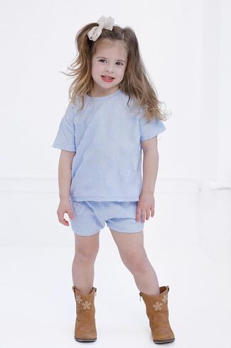 Disney Minnie Mouse French Terry Drop Shoulder T-Shirt and Dolphin Shorts Outfit Set Infant to Little Kid in Saudi Arabia