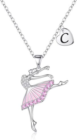 فيجويبرو هدايا حفلات الرقص للبنات، قلادة راقصة الباليه هدايا للبنات، مجوهرات بالحرف الاول من A-Z بدلاية باليه هدايا عيد ميلاد للبنات والابنة وابنة الاخت in Kuwait