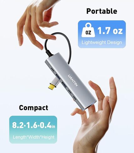 محول USB C Hub 7 في 1 متعدد المنافذ مع دونجل HDMI 4K، 100 وات PD، قارئ بطاقة SD/TF، ​​3 منافذ USB-A، محطة إرساء USBC لأجهزة MacBook Mac Pro/Air، Dell، HP، ASUS، Acer وأجهزة الكمبيوتر المحمولة الأخرى من النوع C in Kuwait