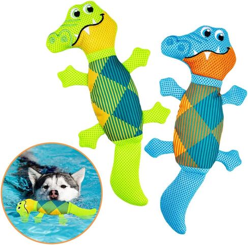 EXPAWLORER Dog Floating Toys Squeaky Toys - 2 Packs Dog Water Toys for Pool, Durable Oxford Fabric Dog Chew Toy Summer Outdoor Interactive Play, for Small Medium Dogs in Saudi Arabia