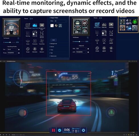 Lian Li Hydroshift 360 AIO - مراوح 3 × 28 مم مثبتة مسبقًا - مسار سائل تبريد مثبت على الجانب - شاشة LCD مقاس 2.88 بوصة - دقة 480 × 480 - لقطات شاشة ملتقطة أو مقاطع فيديو مسجلة - أسود (HSLCD36SB) in Kuwait