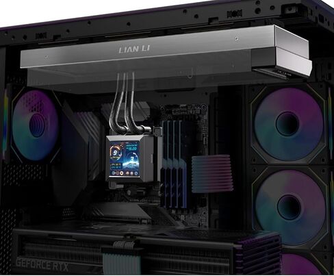 Lian Li Hydroshift 360 AIO - مراوح 3 × 28 مم مثبتة مسبقًا - مسار سائل تبريد مثبت على الجانب - شاشة LCD مقاس 2.88 بوصة - دقة 480 × 480 - لقطات شاشة ملتقطة أو مقاطع فيديو مسجلة - أسود (HSLCD36SB) in Kuwait