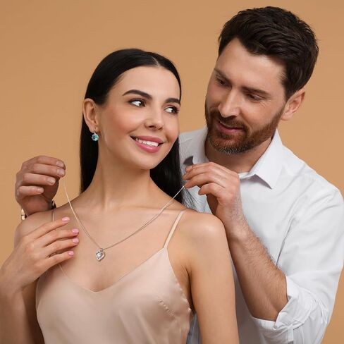 DALOJOE Moissanite Necklace for Women, 1-3 Carat Moissanite Heart Necklace Engraved with 'I LOVE YOU', Birthday Gift for Wife, Anniversary Present for Women, Jewelry Gift for Girlfriend Mom Girls in Saudi Arabia