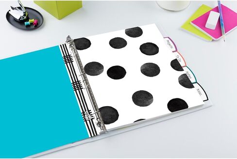 Avery Big Tab Reversible Fashion Dividers for 3 Ring Binders, 5 Tab Set, Retro Pattern, 1 Set (24938) in Saudi Arabia