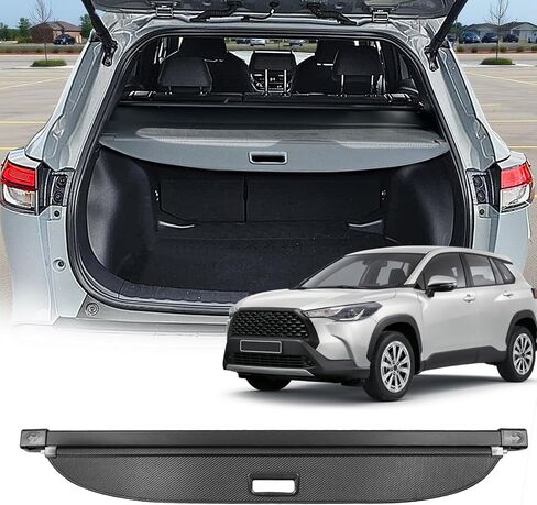 Cargo Cover for Toyota Corolla Cross 2022 2023 Accessories, Leather Retractable Luggage Trunk Cover Security Cover Shield Shade for Corolla Cross Accessories(Not for Corolla) in Saudi Arabia
