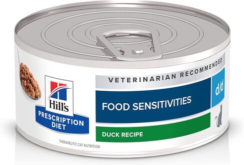 Hill's Prescription Diet z/d Skin/Food Sensitivities Wet Cat Food, Veterinary Diet, 5.5 oz. Cans, 24-Pack in Kuwait