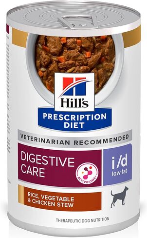 Hill's Prescription Diet i/d Low Fat Digestive Care Rice, Vegetable & Chicken Stew Wet Dog Food, Veterinary Diet, 12.5 Ounce Cans (Pack of 12) in Saudi Arabia