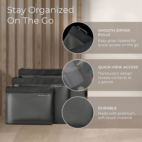 Briggs & Riley Travel Essentials, Black 3, Pouch, 3 pc. Set in Kuwait